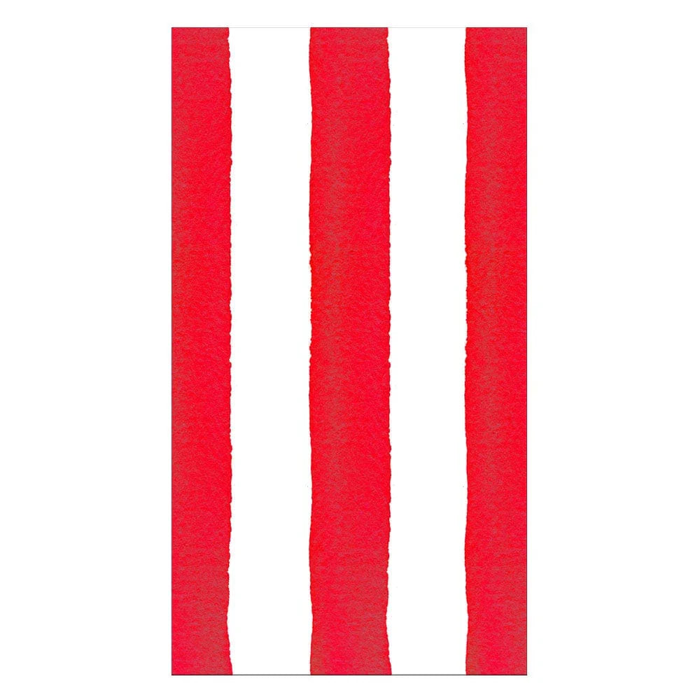 Cafe Stripe Red Paper Linen Guest Towels - 12 per package