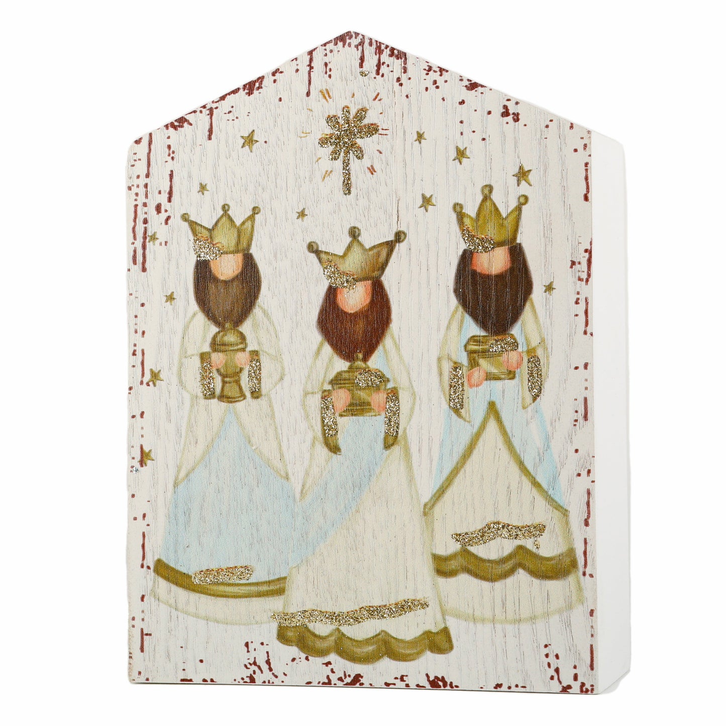 Mdf Table Pcs W/ Glitter Three Kings