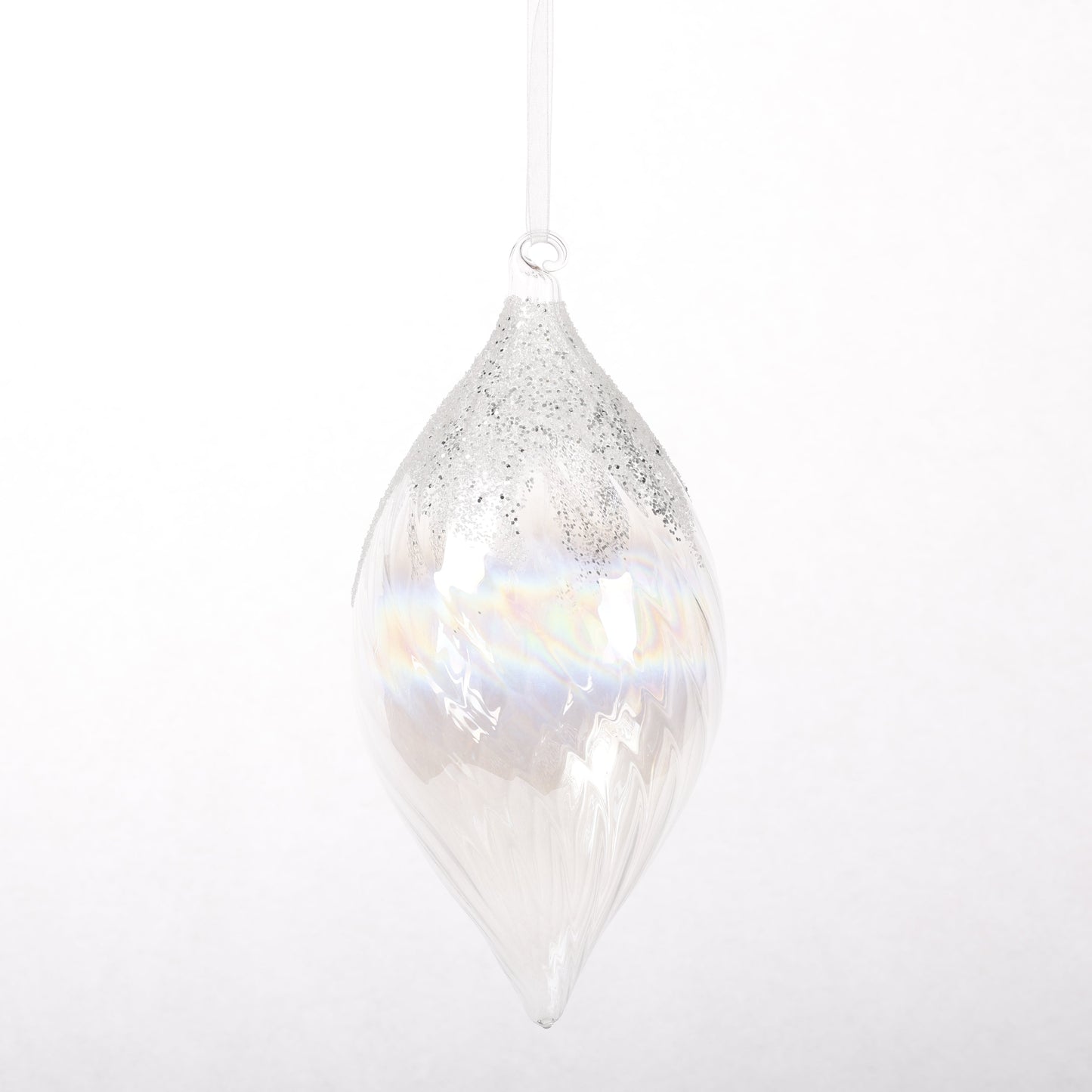 4.5" CLEAR GLASS DOUBLE POINT ORN STYLE B