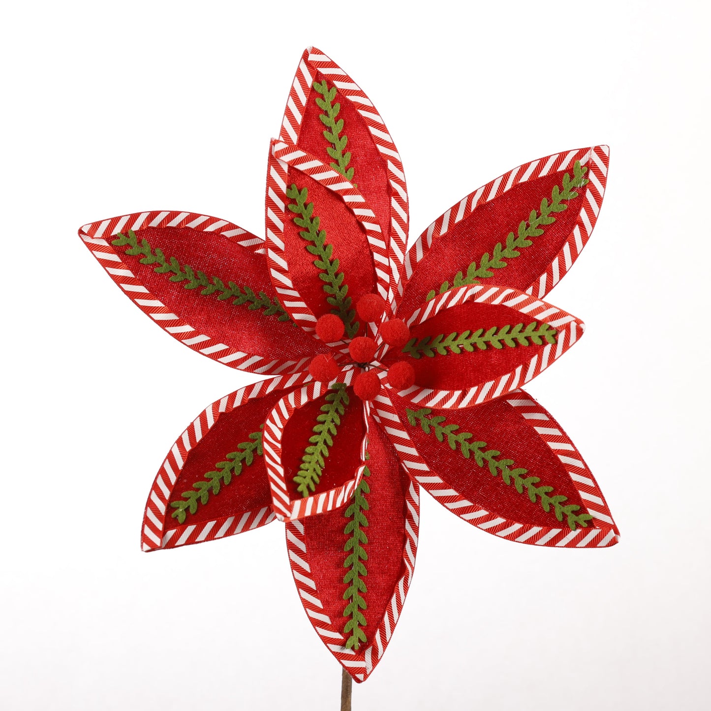 12.5" RED/GREEN/WHITE POINSETTIA