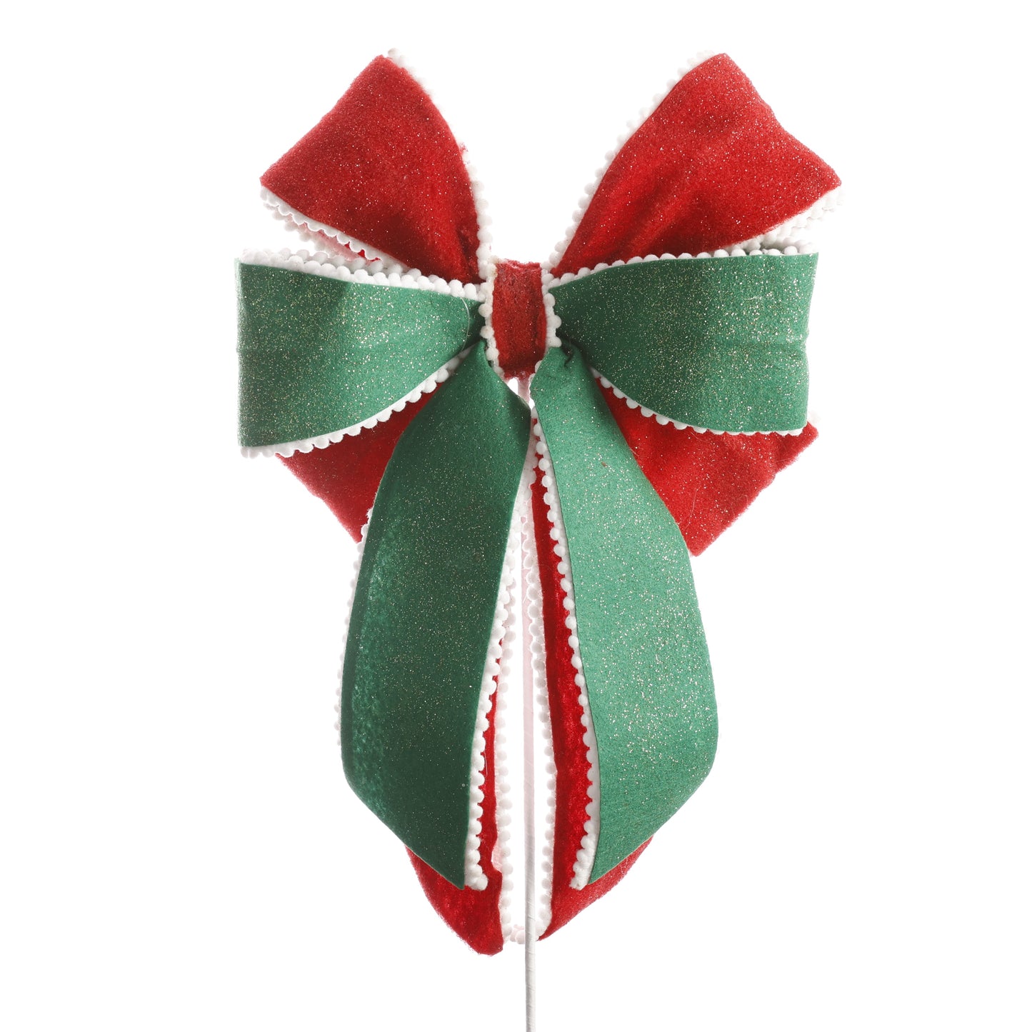 21.5"X11.5" CHRISTMAS BOW PICK-RED/GREEN