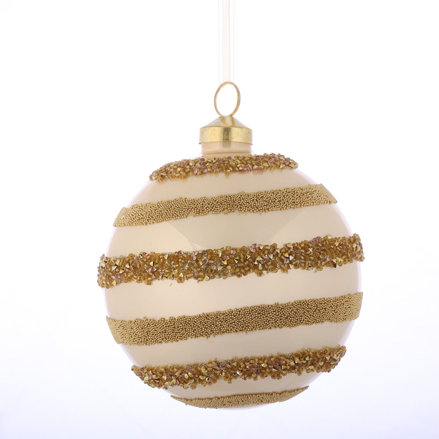 5"D GLASS BALL ORN-GOLD STYLE B