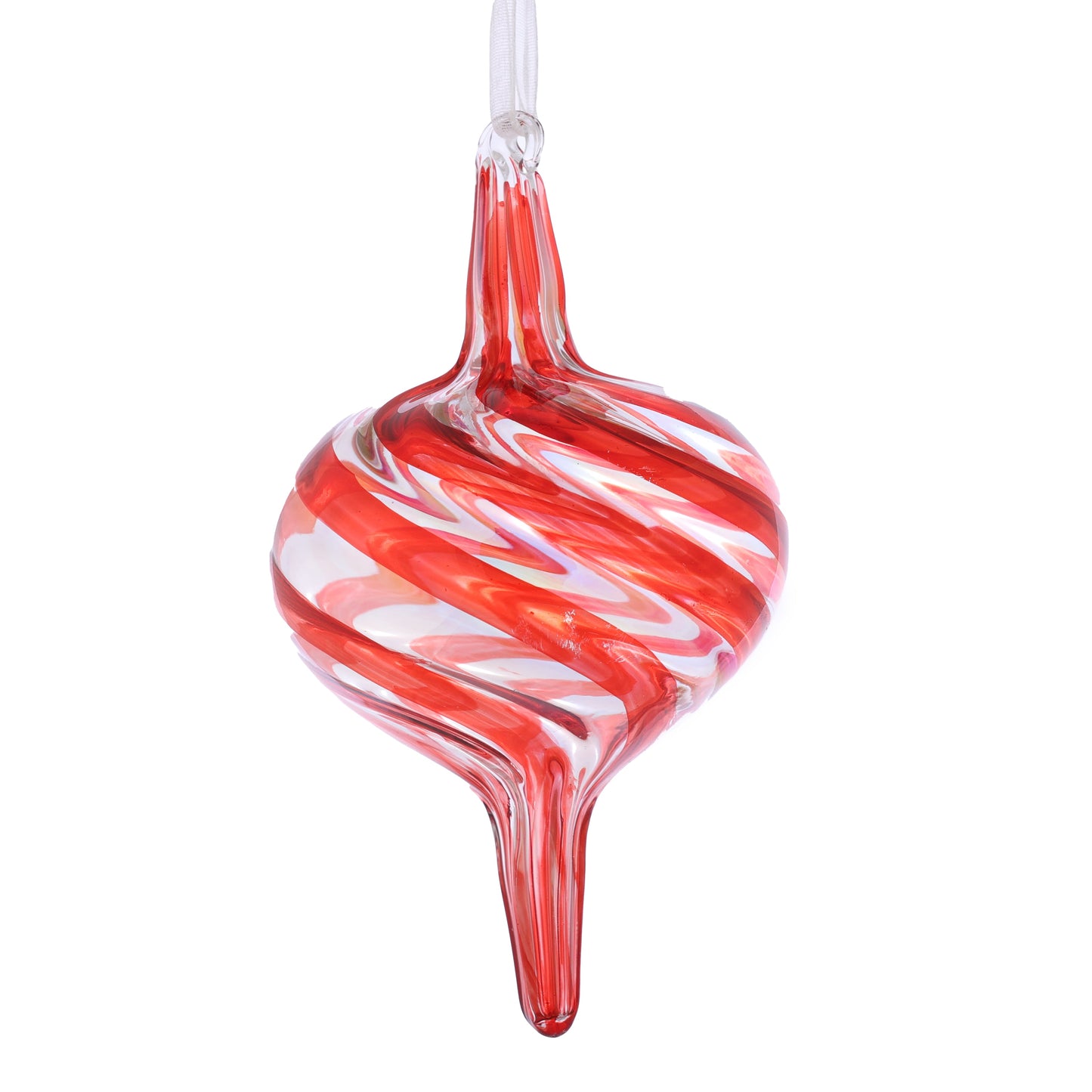 5.5"/3.2" GLASS FINIAL ORNAMENT RED