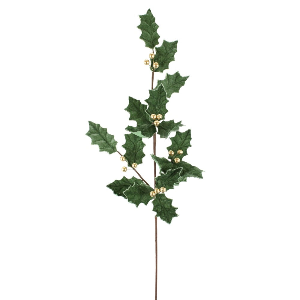 31.5IN Holly Berry Spray, Sage Gold
