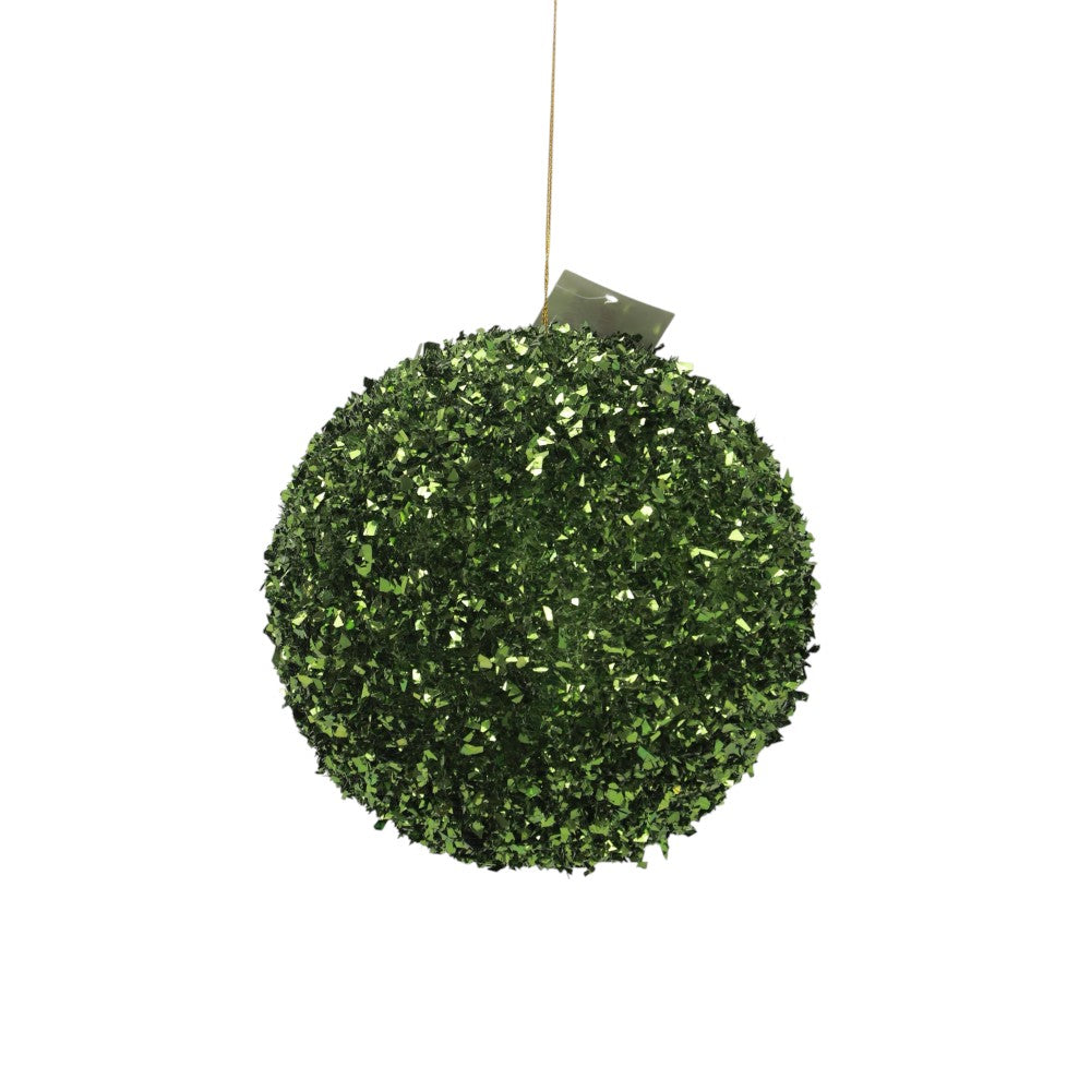 6IN Sequin Glitter Ball Ornament, Green