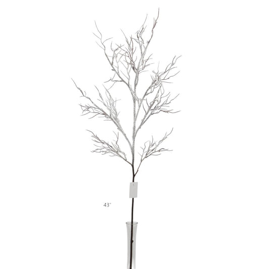 42IN Snow Twig Branch, White Natural