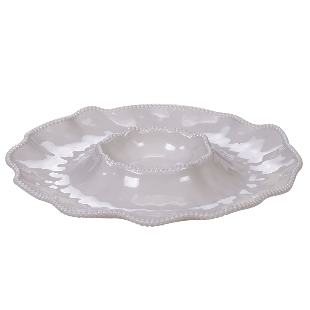 Perlette Cream Chip & Dip 14.5 in