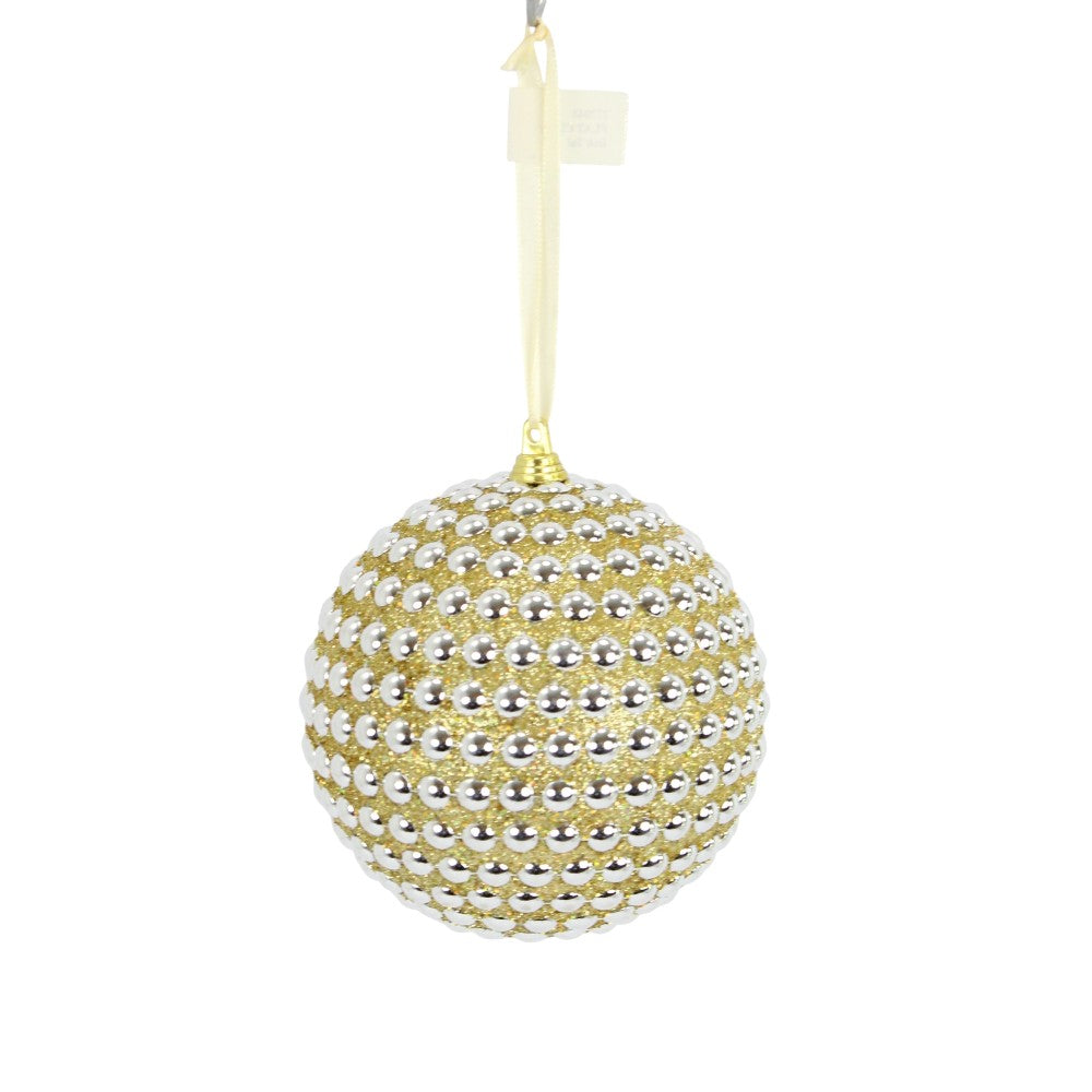 4.75IN Jewel Ball Ornament, Platinum Champagne