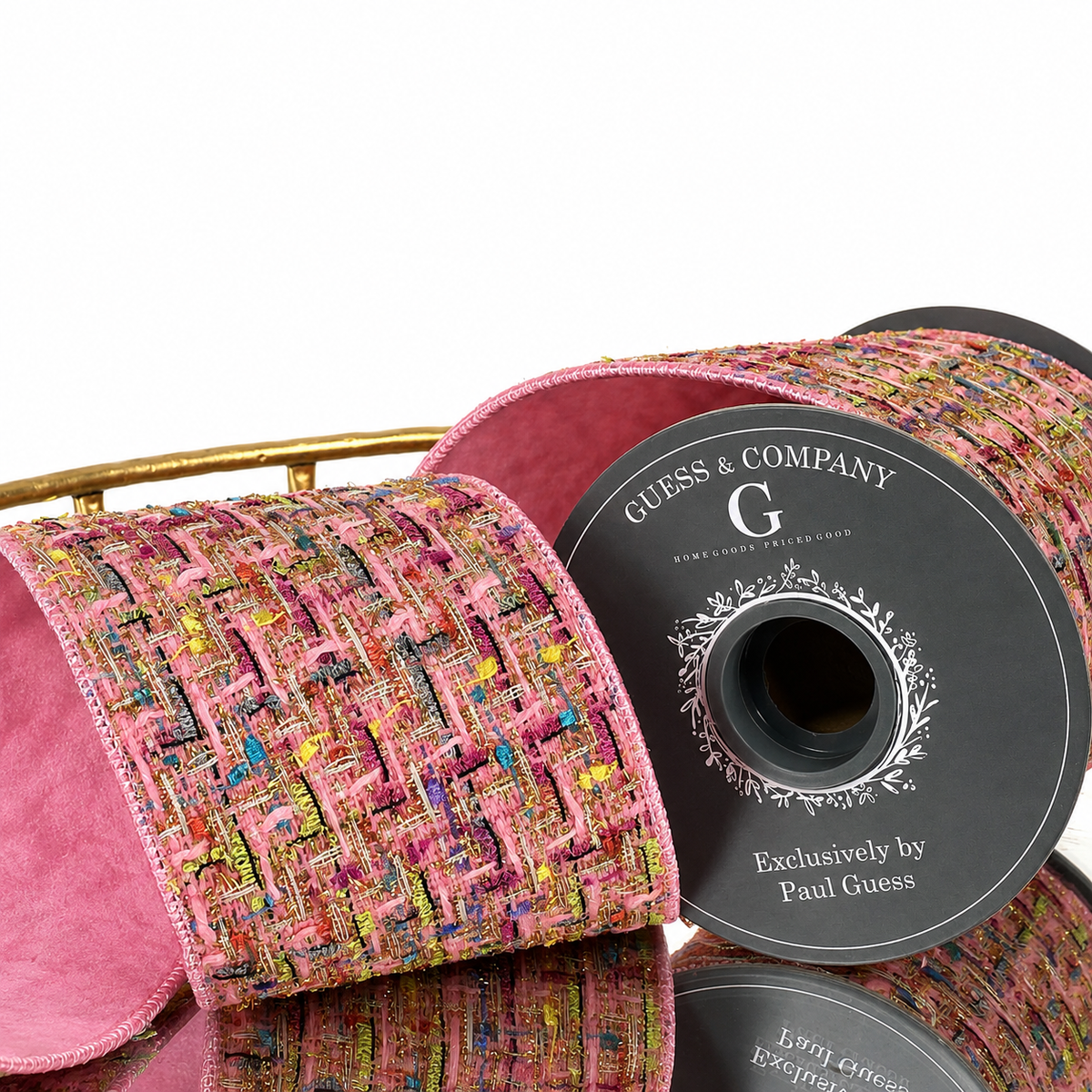4"X5YD PINK JAQUARD WITH LT PINK DUPION BACK