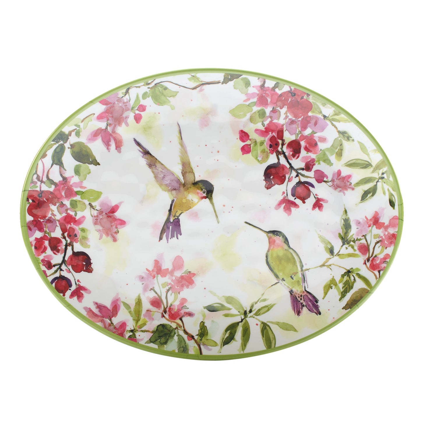 Hummingbirds Melamine Oval Platter 18in x 13.5in