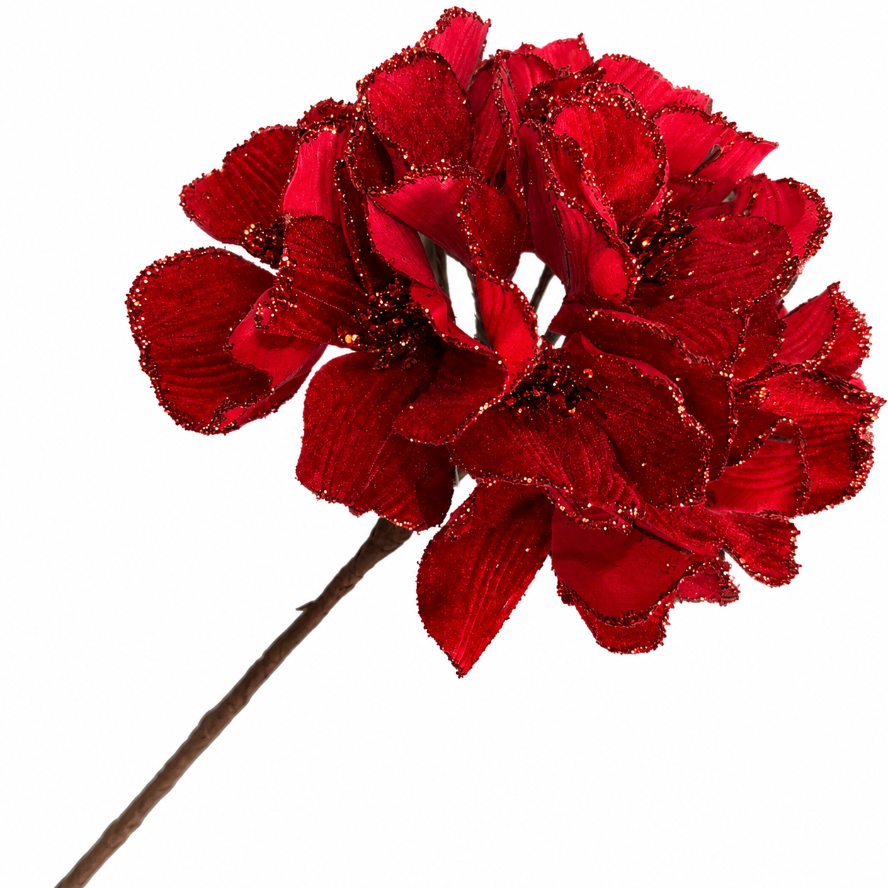 7.5" Diameter Red Hydrangea Stem