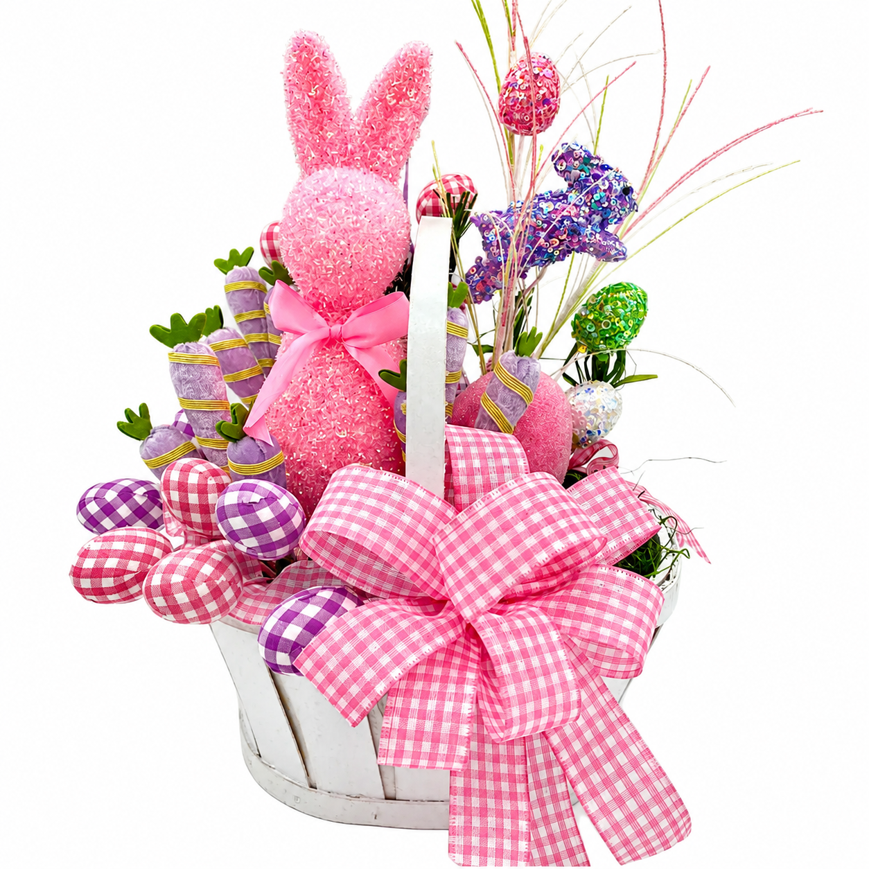 Pink Gingham Easter Basket
