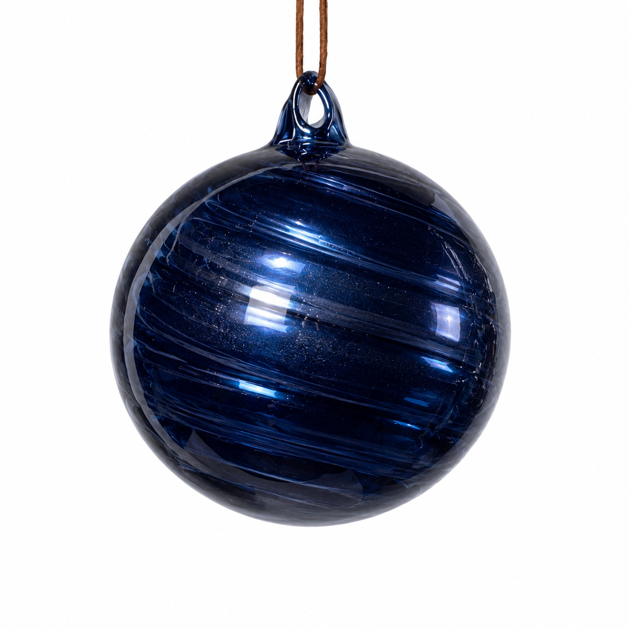 4" Diameter Navy Glass Ornament-Ball