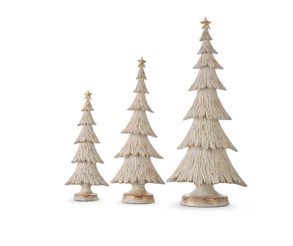 15.75" Whitewash Polyresin Tree-MEDIUM ONLY