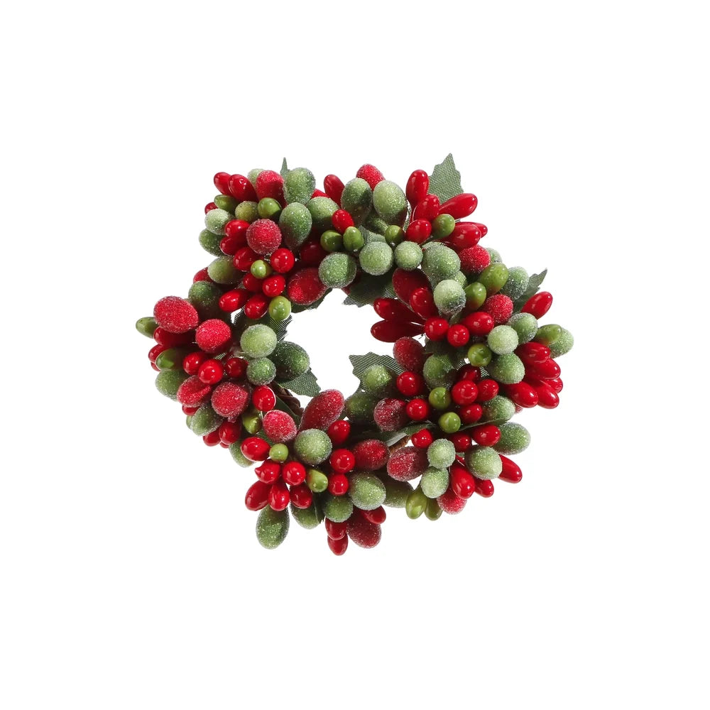 3.5" Beaded Berry Candle Ring