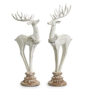 17" Distressed Reindeer on Stand (LEFT ONLY)