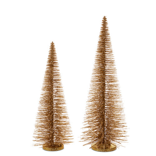 20" Gold Bottle Brush Trees (SMALL ONLY)