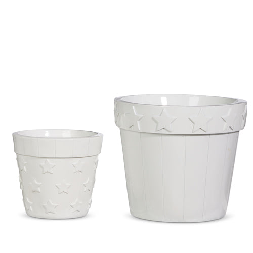 7.25" WHITE STARS AND STRIPES PLANTER (Right Only)