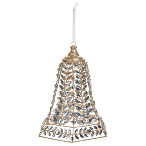 12.5" Clear Jeweled Bell Ornament