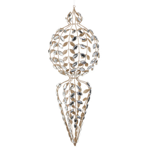 20" Clear Jeweled Vine Finial Ornament