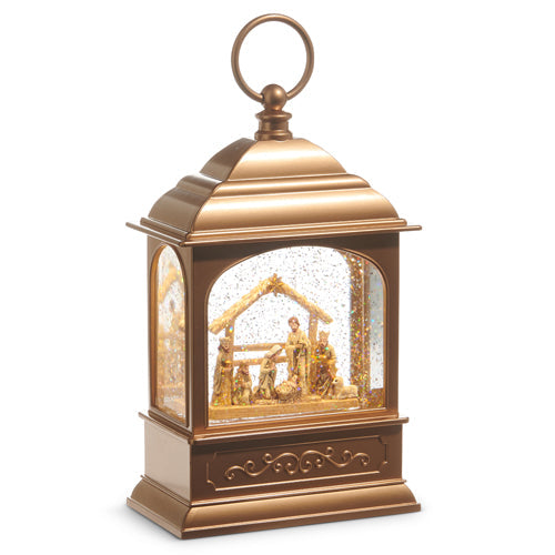 8.75" Nativity and Creche Lighted Water Lantern