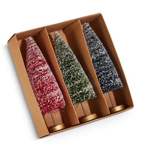 7.75" Box of Multicolor Bottle Brush Trees