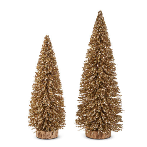15" Gold Glittered Trees