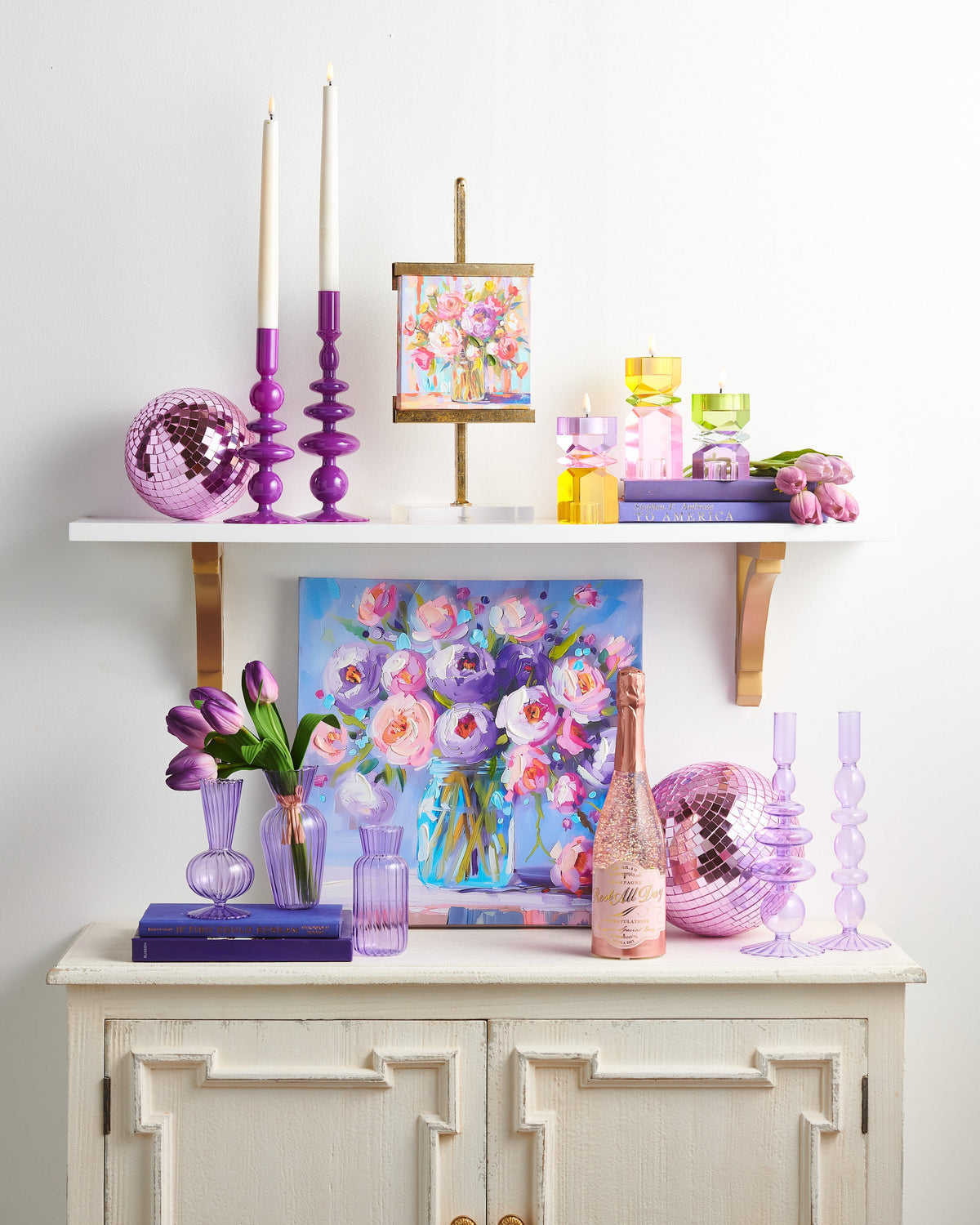 10.25" PURPLE CANDLE STICKS (left only)
