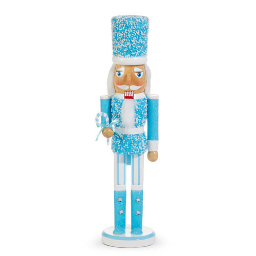 15.75" Blue Glittered Nutcracker