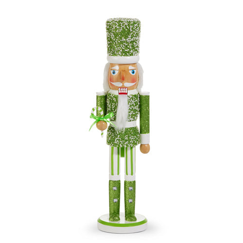 15.75" Green Glittered Nutcracker