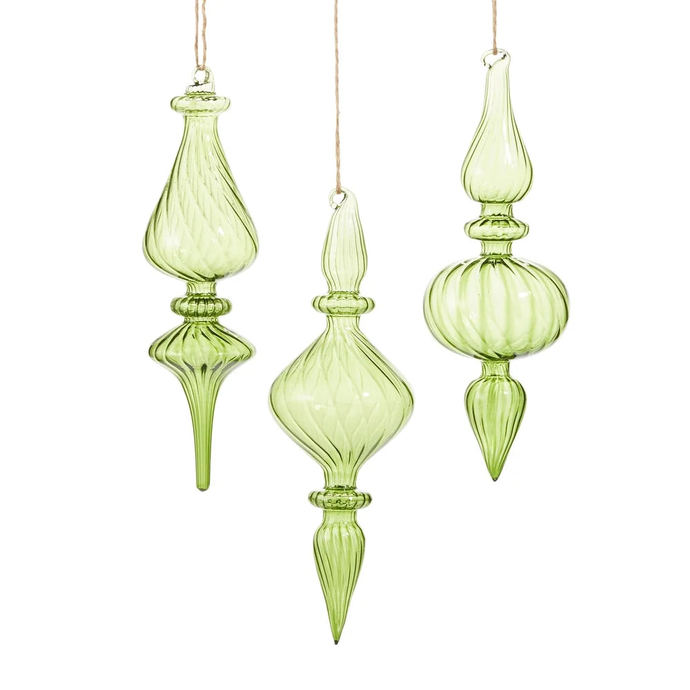 10" Green Transparent Finial Ornament (RIGHT ONLY)