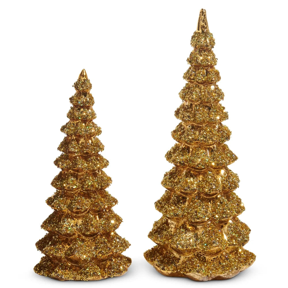 10" Gold Sequin Trees SMALL ONLY