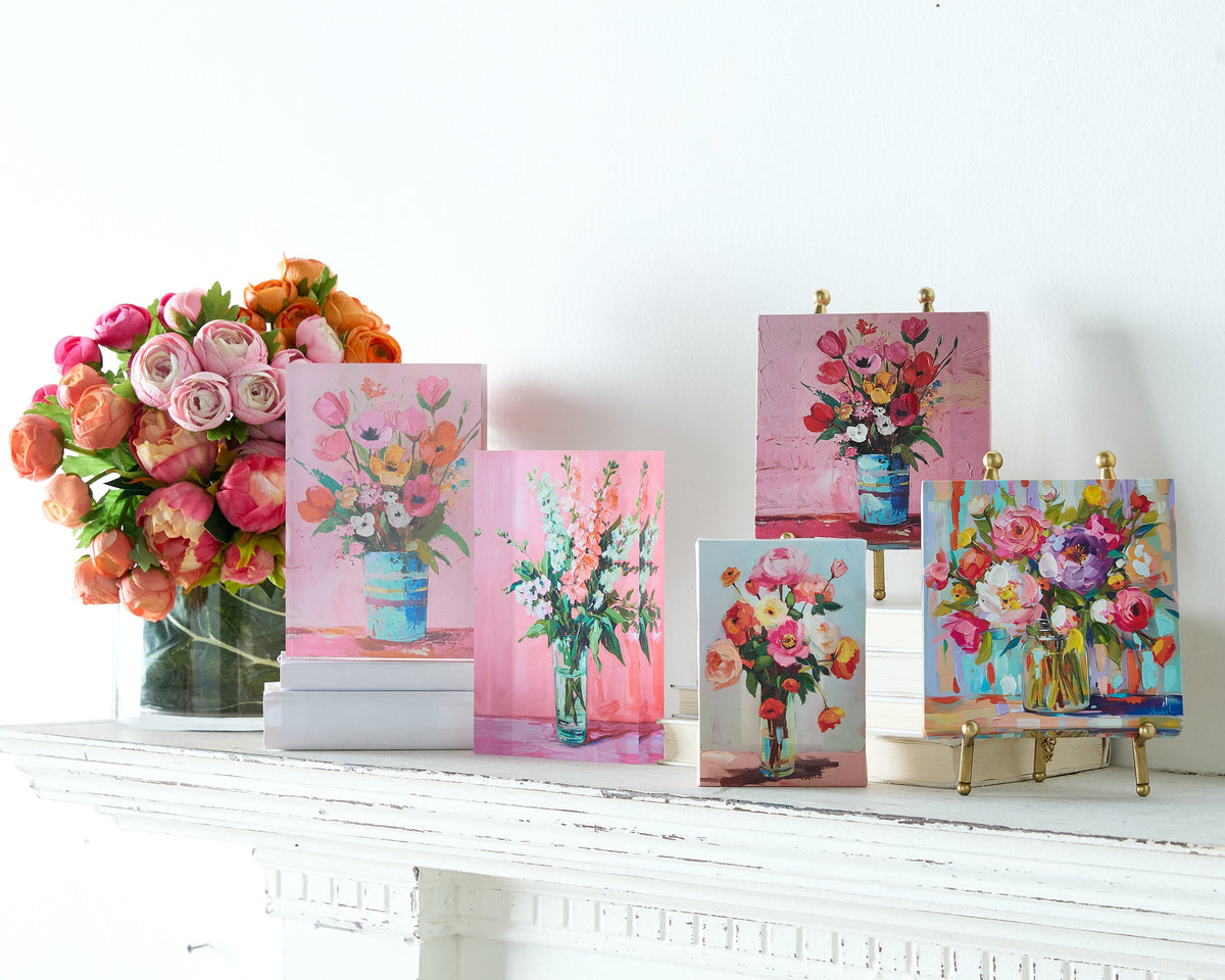 6" BLOOMS IN VASE WALL ART