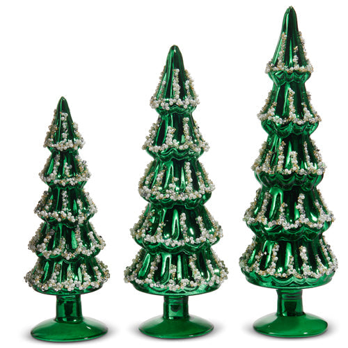 13.5" Green Beaded Tree - LARGE ONLY