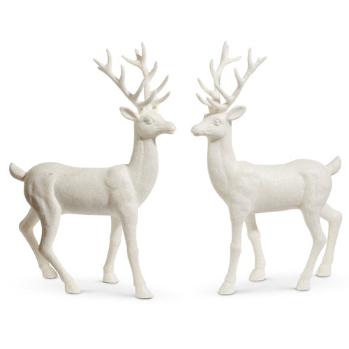 18" White Glitter Deer (LOOKING LEFT)