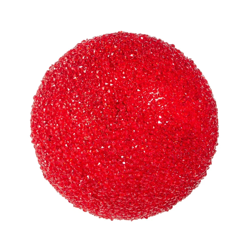 8" Red Glitter Ball Ornament