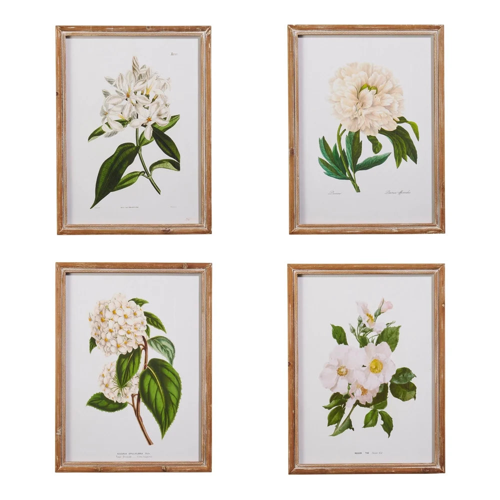 20" White Floral Framed Wall Art (TOP LEFT)