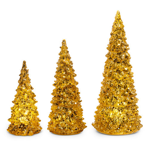 5" Lighted Gold Trees SMALL