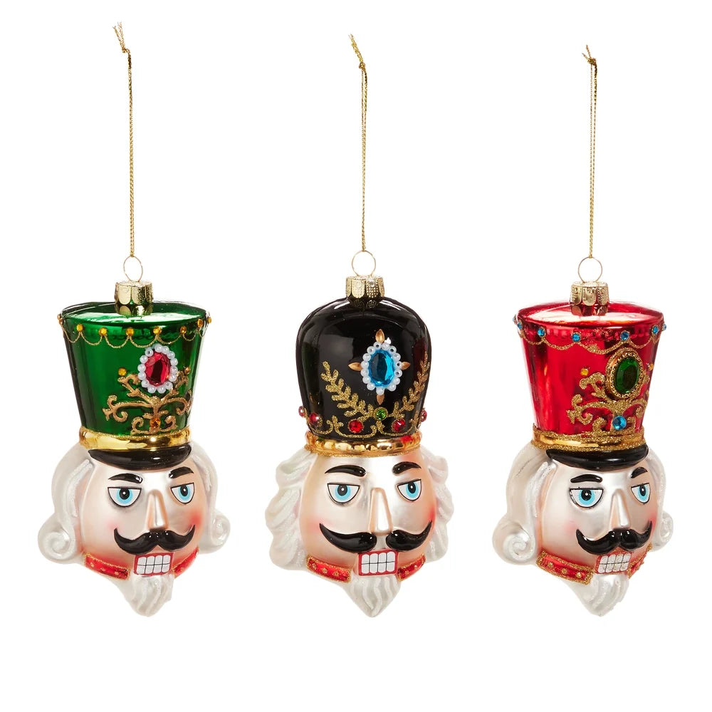 4.75" Nutcracker Head Ornament (GREEN HAT ONLY)