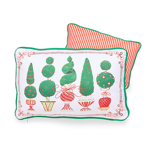 18" Merry Topiaries Lumbar Pillow