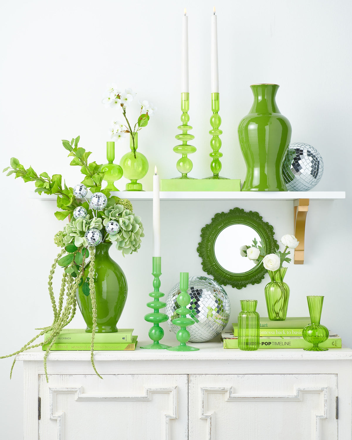 9" GREEN CANDLE STICKS (SMALL ONLY)