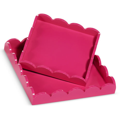 9.5" Pink Scallop Trays (SMALL ONLY)