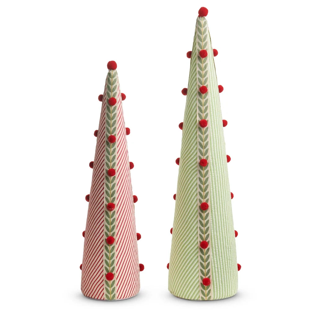 19" Candy Cane Stripe Seersucker Cone Trees (RED ONLY)SHIPS 9/1/2026