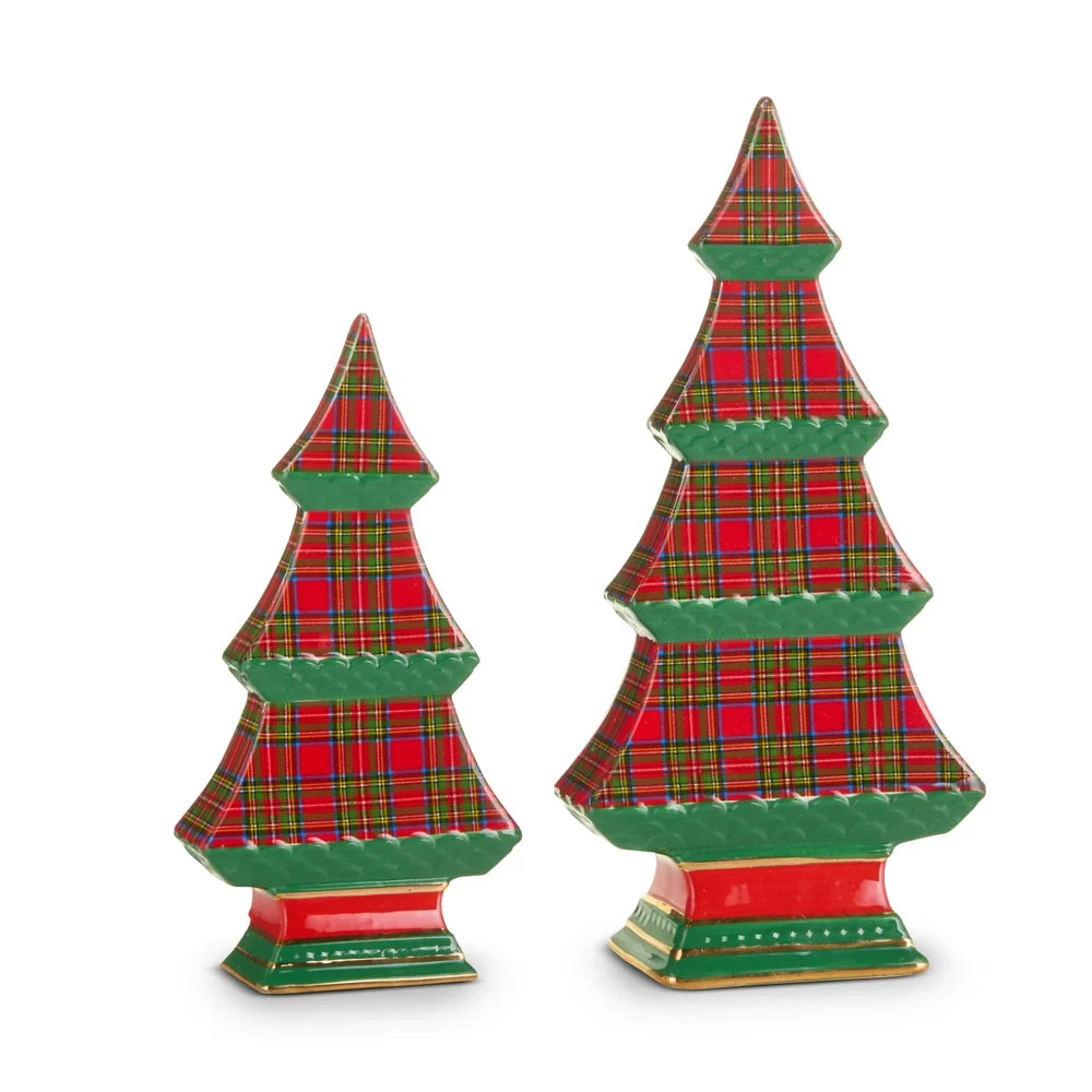 6.5" Plaid Tabletop Trees (SMALL ONLY)SHIPS 9/1/2026
