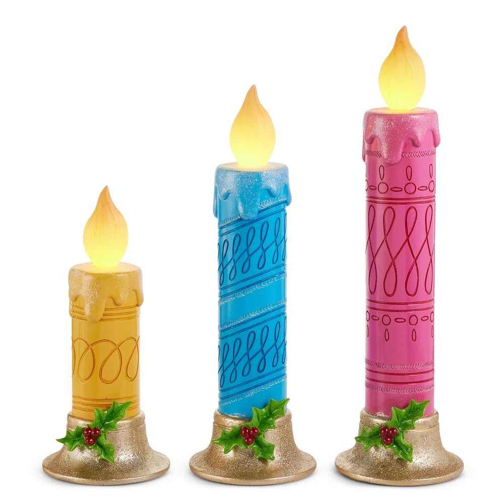 18.5" Festive Glow Battery Operated Candle (PINK ONLY)