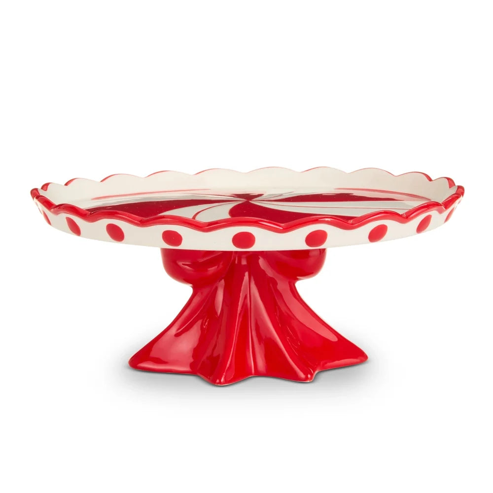 12" Peppermint Cake Stand SHIPS 9/1/2026