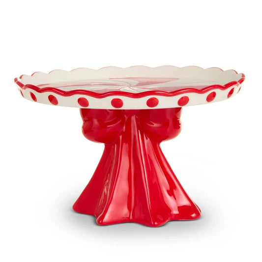 9" Scalloped Bow Cake Stand SHIPS 9/1/2026