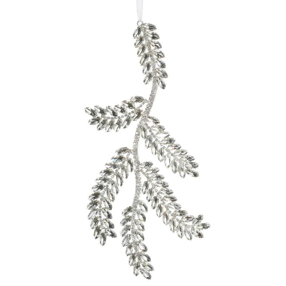 10" Clear Jewel Pine Branch Ornament
