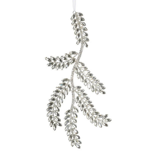 10" Clear Jewel Pine Branch Ornament