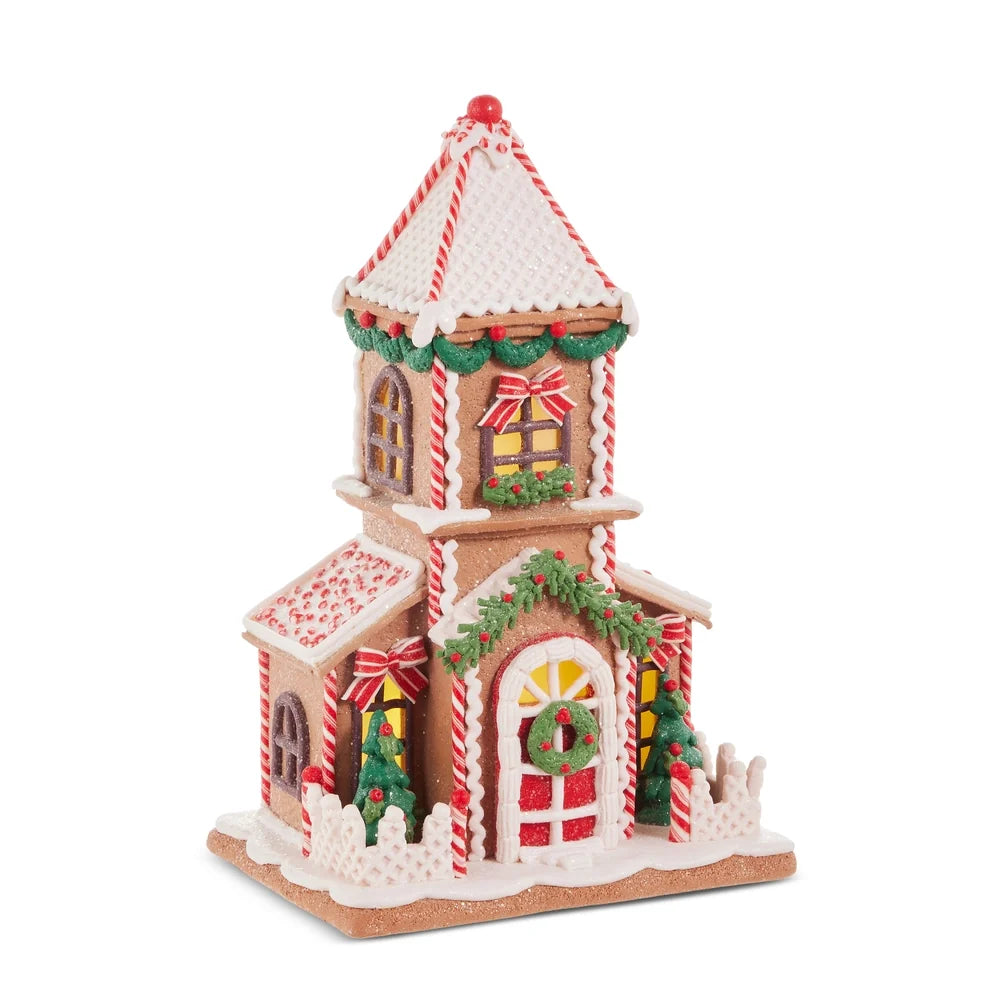 13" Rosemary Lighted Gingerbread Church